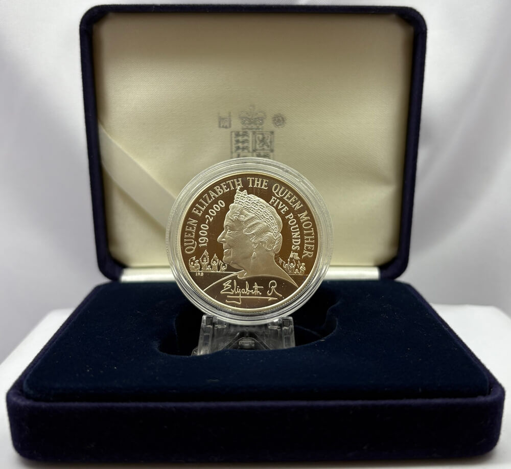 United Kingdom 2000 Silver Proof 5 Pounds Queen Mother Centenary  product image