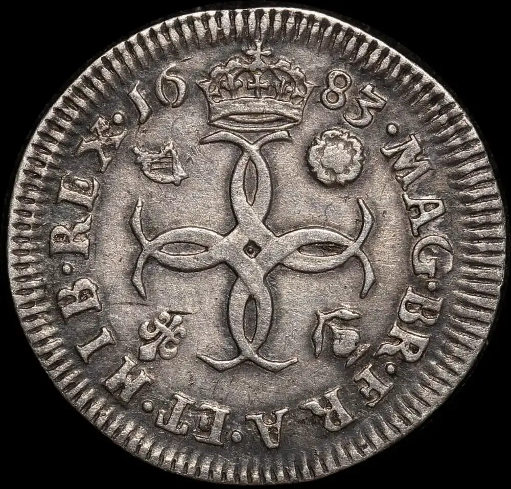 1683 Silver Fourpence Charles II Sp# 3384 AVF