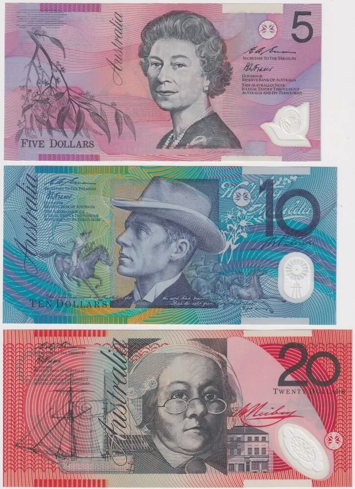 1995 First Prefix 3 Note Set Fraser/Evans Ex Deluxe Annually Dated NPA Folders