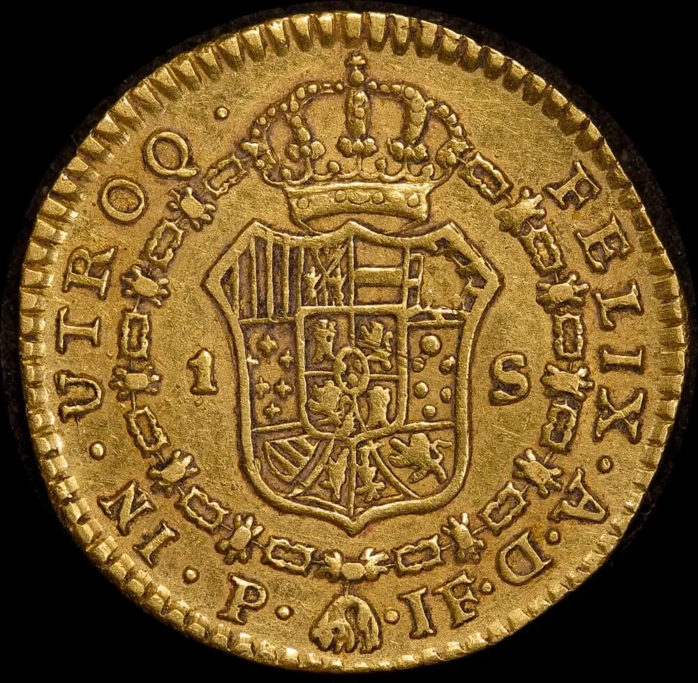 Colombia 1806 Gold Escudo KM# 56.2 good VF product image