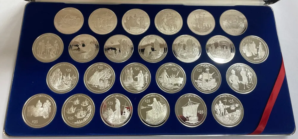 British Virgin Islands 1992 $25 Silver Proof Dollar Coin Collection Discovery of America product image