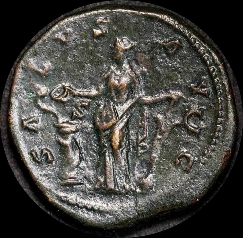 Ancient Rome (Imperial) 144 AD Antoninus Pius Bronze Sestertius RIC III 635a good VF.