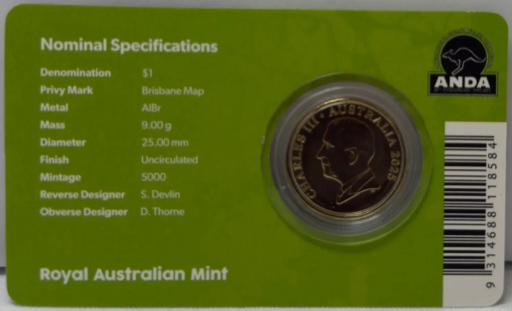 Australia 2025 $1 Mob of Roos Brisbane Money Expo  product image