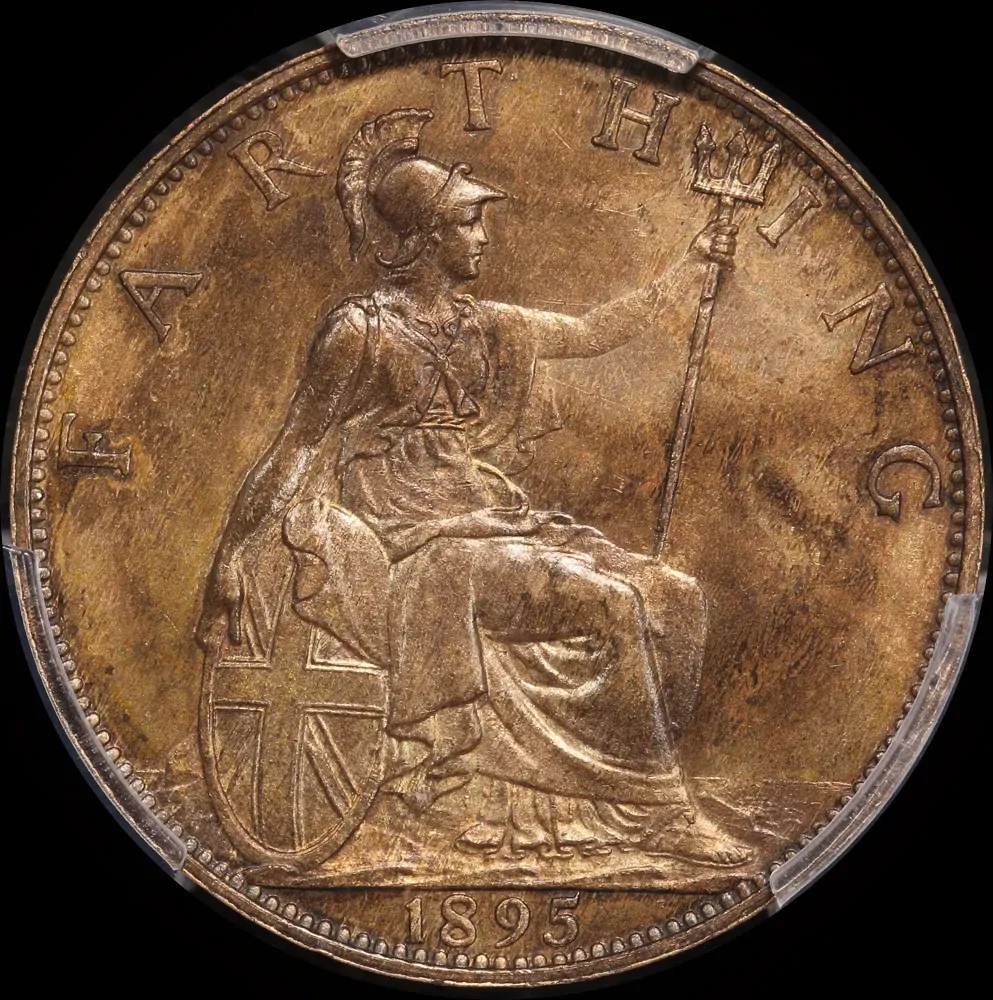 Great Britain 1895 Copper Farthing KM# 788.1 PCGS MS63RB
