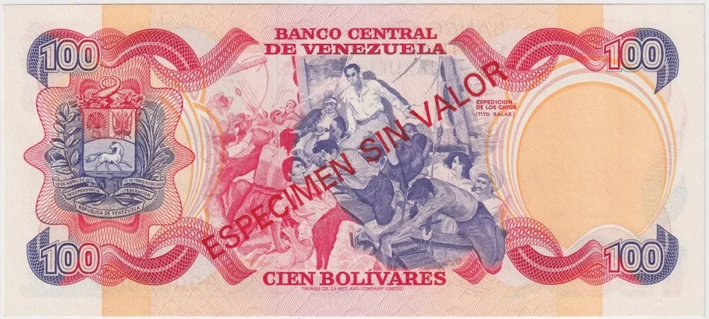 Venezuela 29.1.1980 Specimen 100 Bolivares P# 59s Uncirculated
