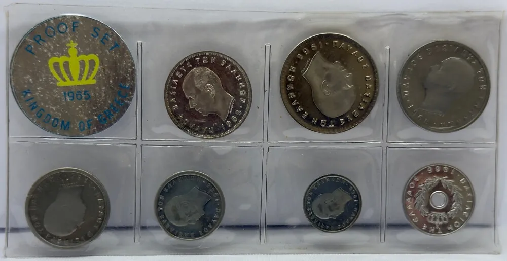 Greece 1965 7-Coin Proof Set ‚Äì King Constantine II product image