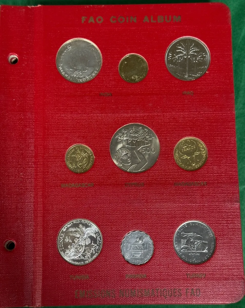 1968 - 1970 FAO Coin Album #1 Red (52 Coins) Proof and Unc product image