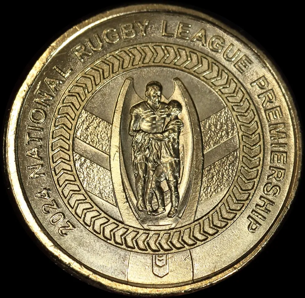 2017 $2 Coloured Coin Men's NRL Bullseye Error Uncirculated product image