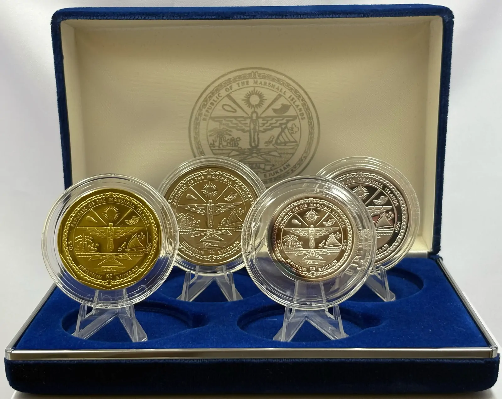 Marshall Islands 1994 Silver 4 Proof Coin Set First Men on The Moon product image