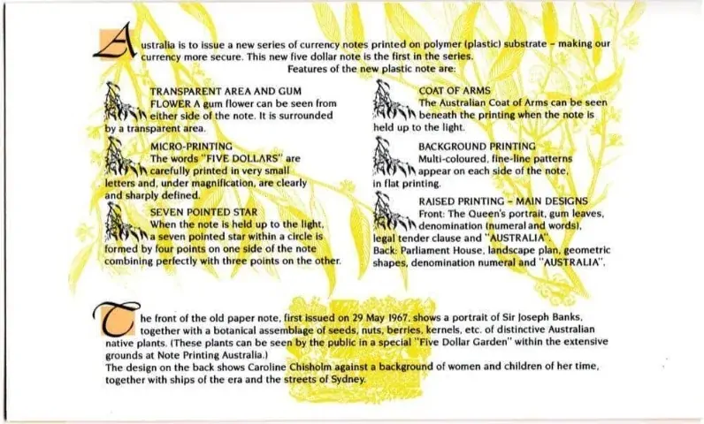 1992 5 Dollar First Day of Issue Folder Embossed