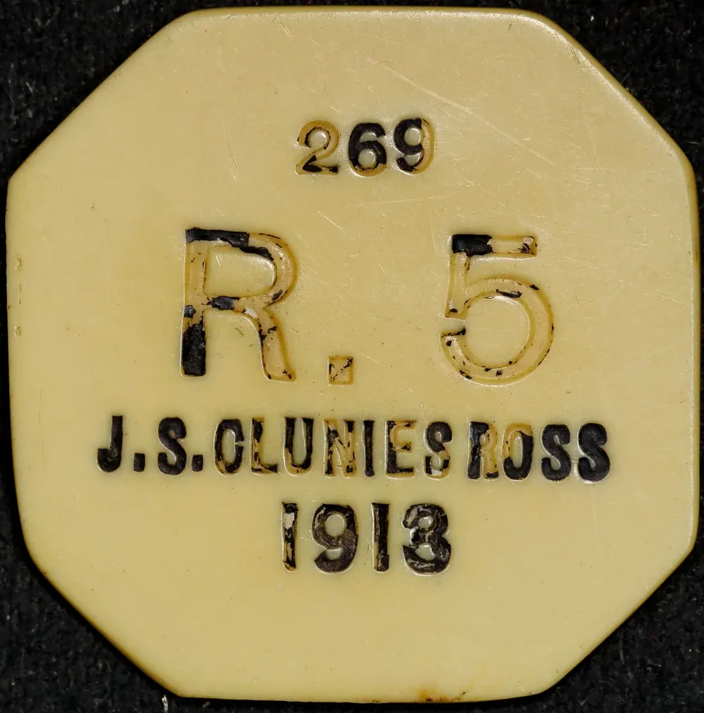 Keeling-Cocos Islands 1913 Ivorine 5 Rupee KM#Tn7 Extremely Fine product image