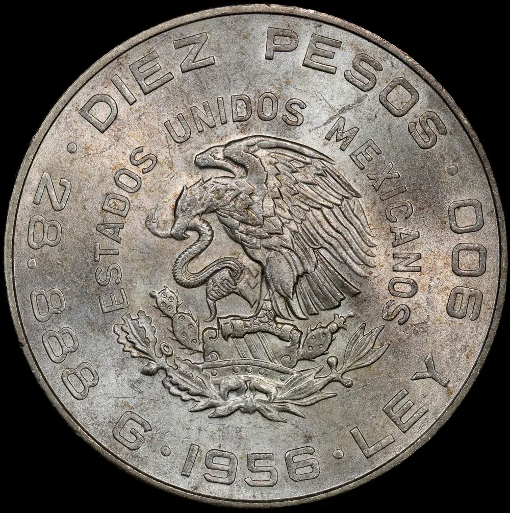 Mexico 1956 Silver 10 Pesos KM#474 Uncirculated product image