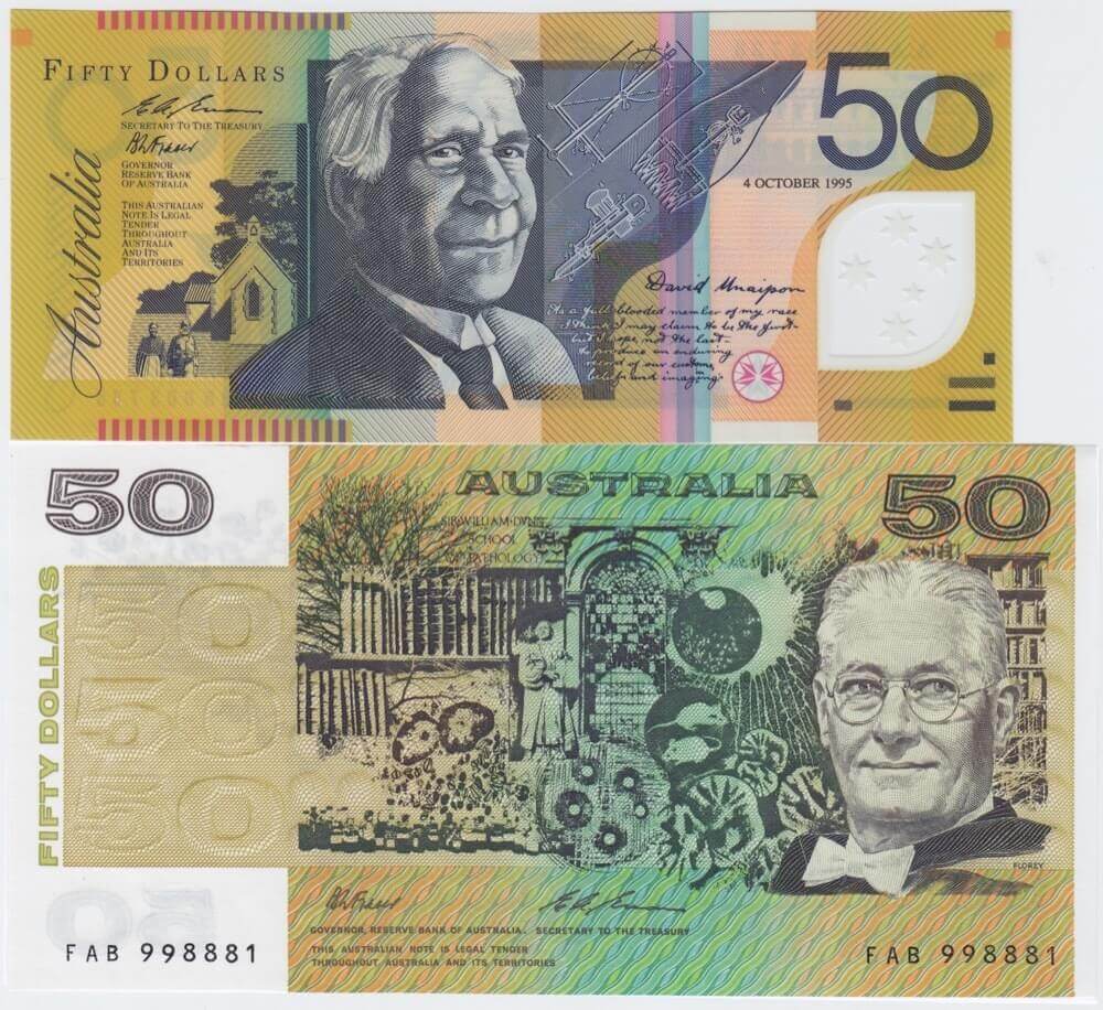 1995 50 Dollar First Day of Issue Folder Embossed