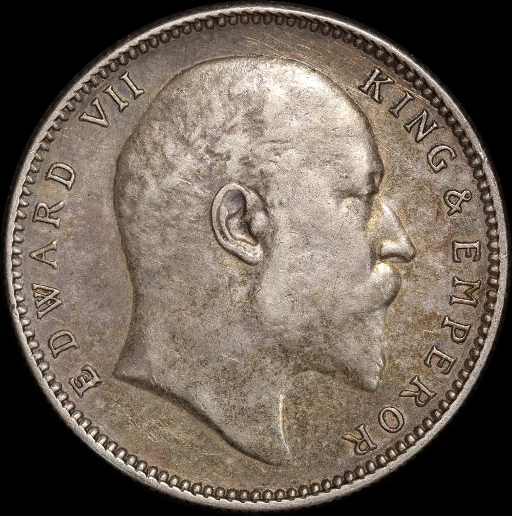 British India 1906 Silver Rupee KM# 508 EF product image