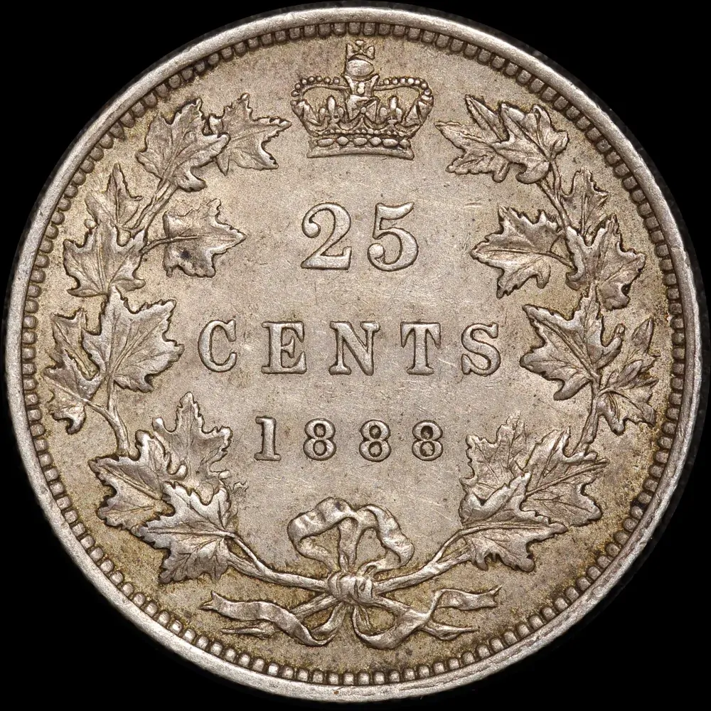 Canada 1888 Silver 25 Cents KM# 5 good EF product image