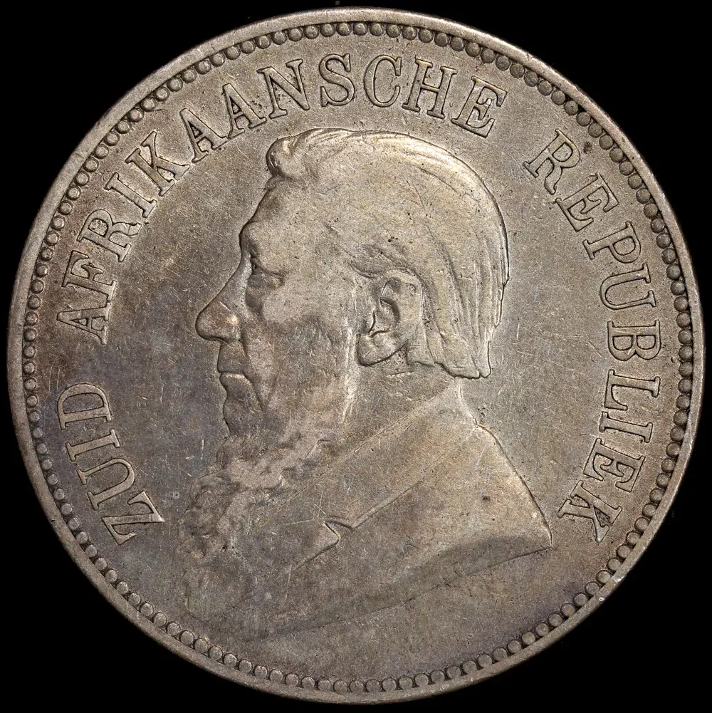 South Africa 1892 Silver 5 Shillings KM# 8.1 good VF product image