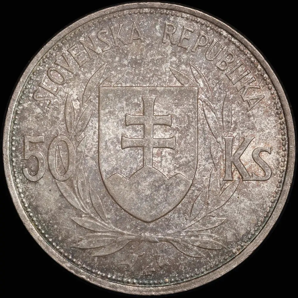 Slovakia 1944 Silver 50 Korun KM#10 Uncirculated product image