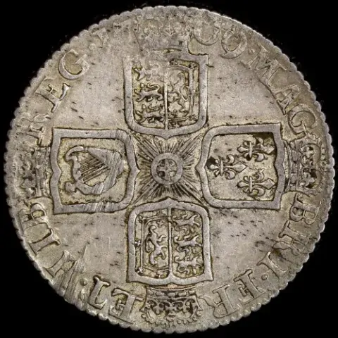  1709 Silver Shilling S#3610 Extremely Fine