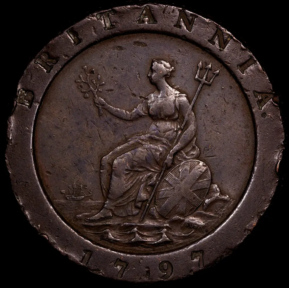  1797 Copper Cartwheel Twopence S#3776 about VF product image