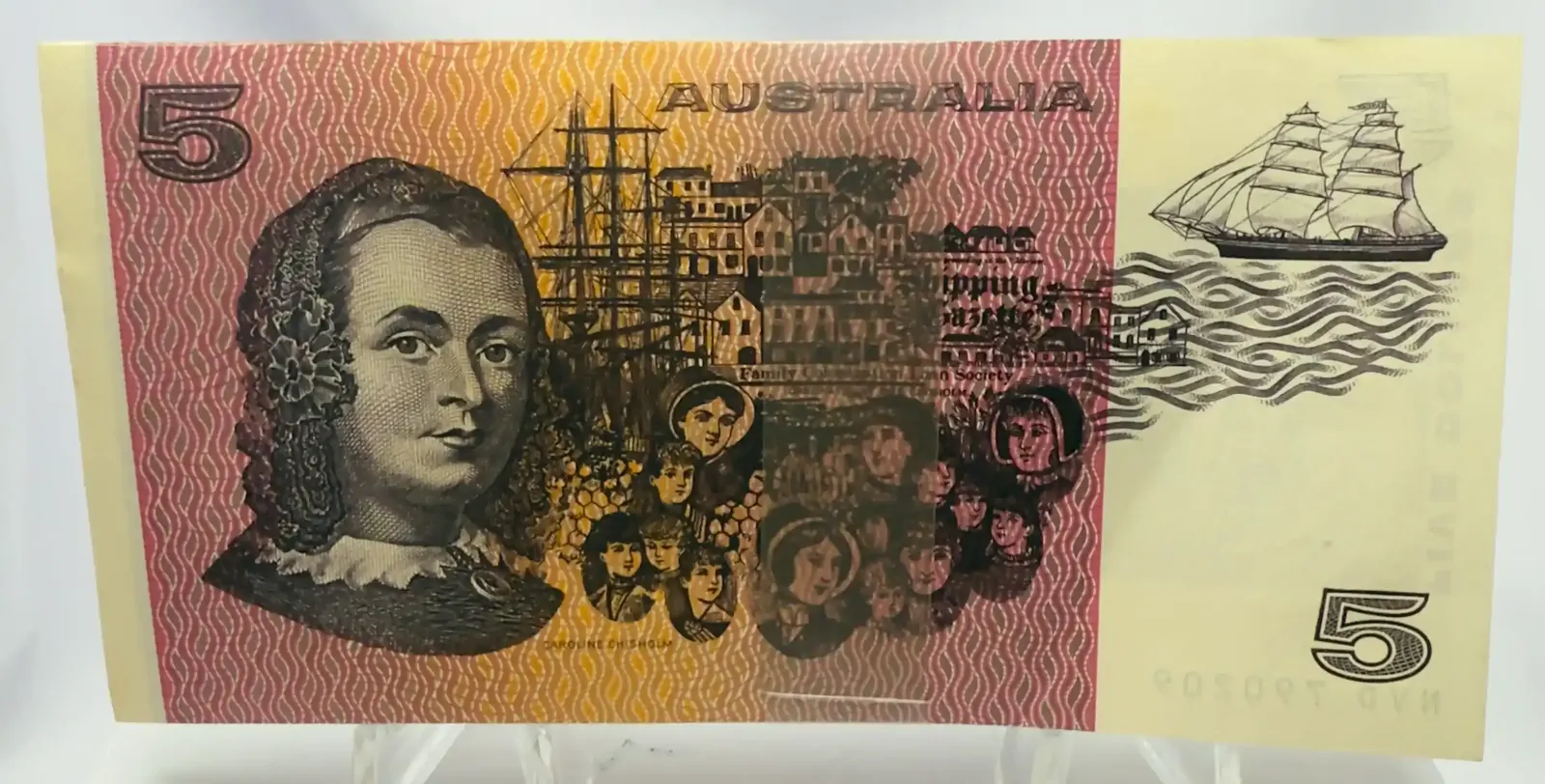 1976$5 Note BundleOCR-B Serials Side Thread First Prefix Knight/Wheeler R206cF