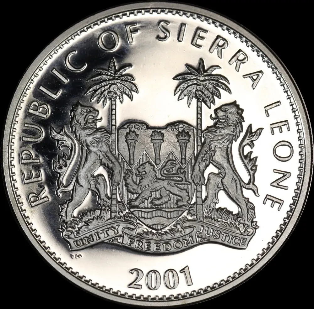 Sierra Leone 2001 Silver $10 Uncirculated Coin The Big Five: Rhino product image