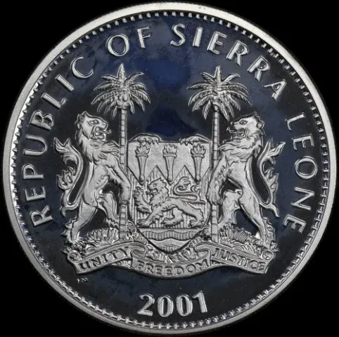 Sierra Leone 2001 Silver $10 Uncirculated Coin The Big Five: Lion product image