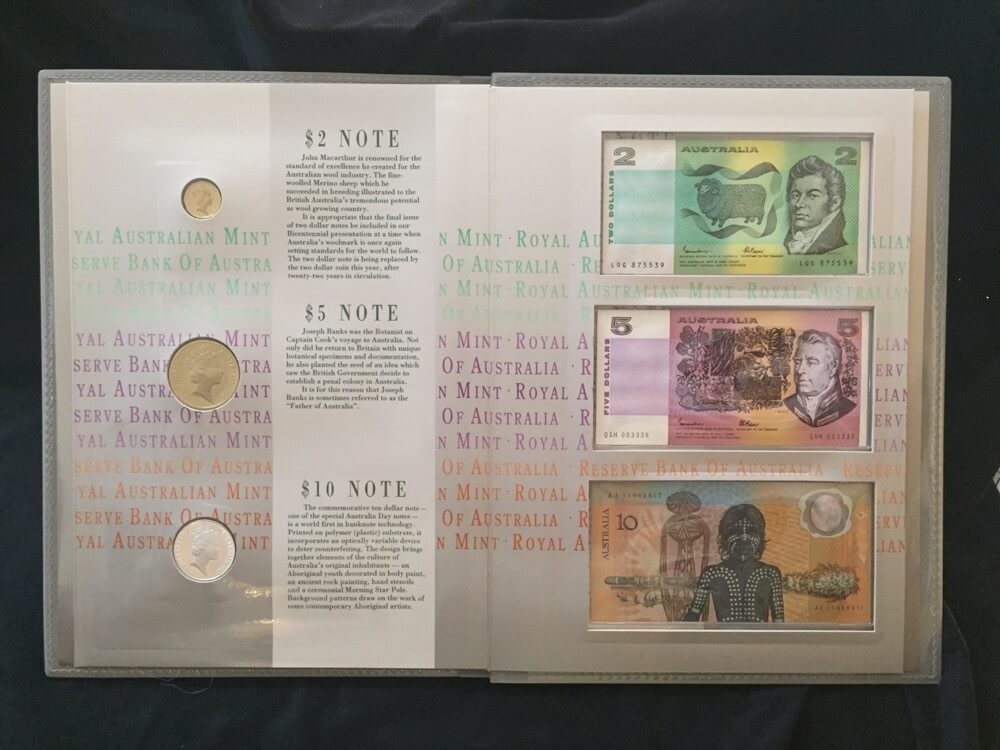 1988 Bicentennial Note And Coin Set Coin Fair Edition
