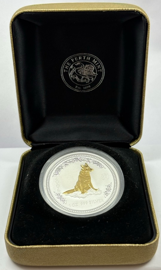 2006 Silver 1oz Gilded Lunar Coin  - Year of the Dog product image