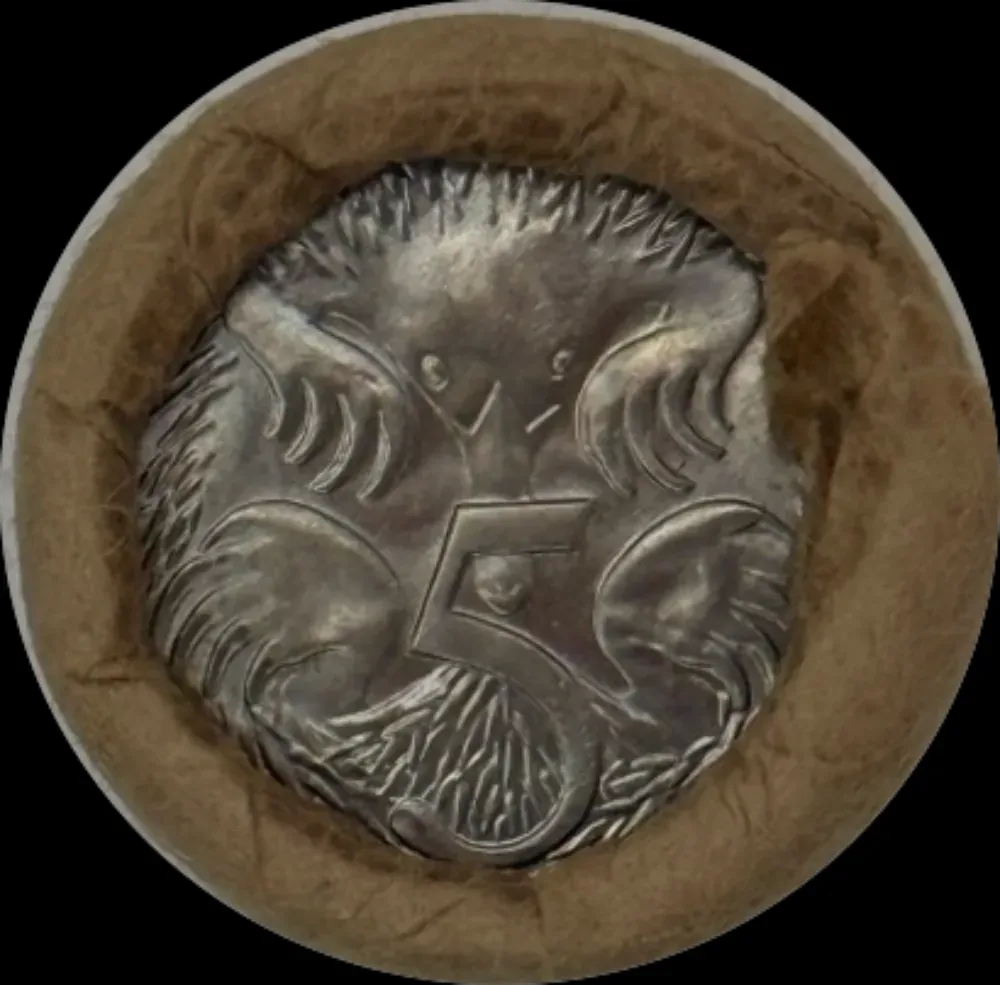 1975 5 Cent Coin Mint Roll Heads / Tails