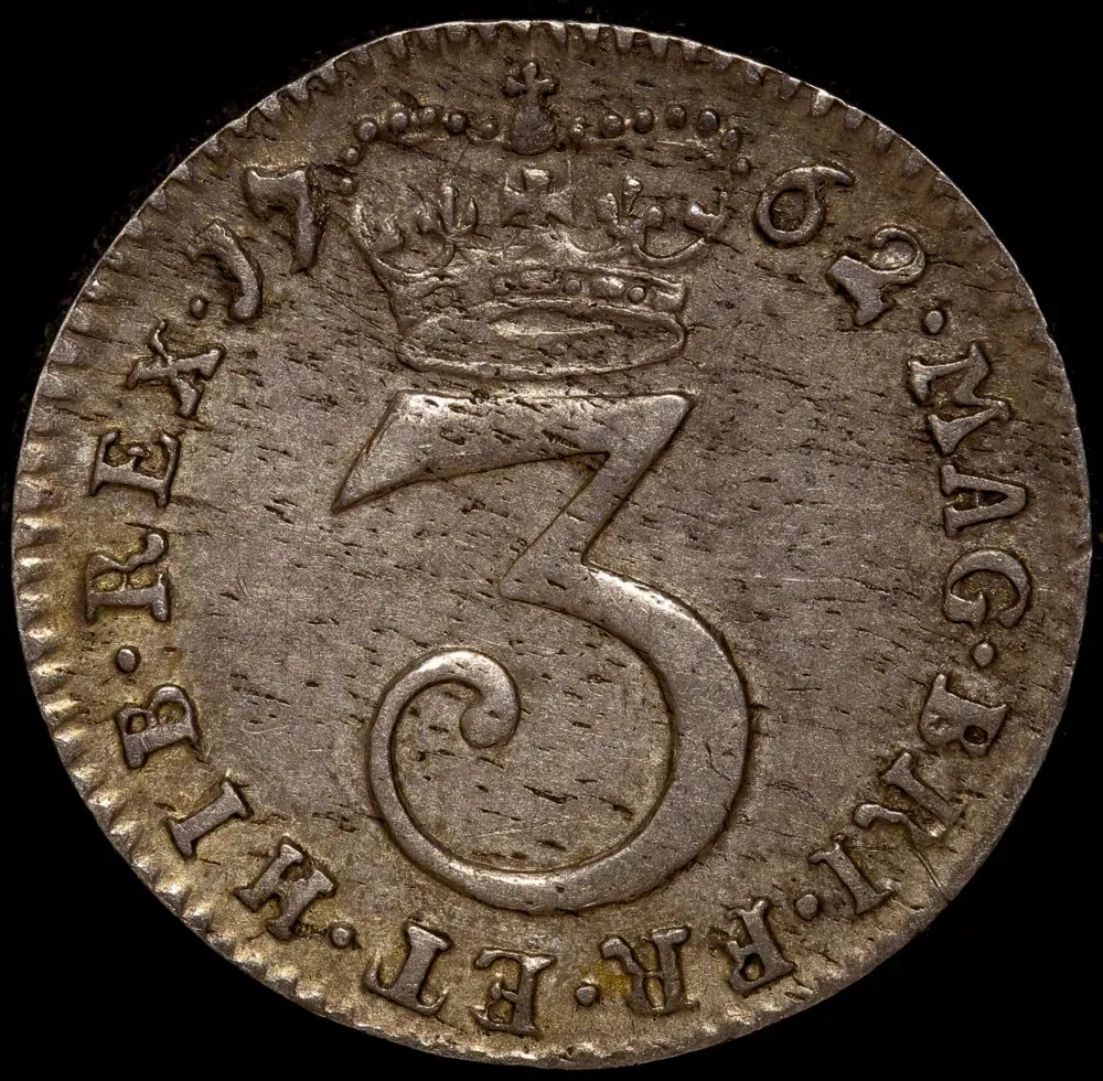 1762 Silver Threepence George III S#3753 EF product image