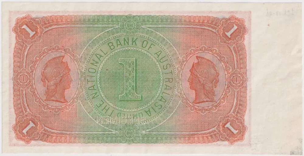 National Bank of Australasia (Melbourne) 1896 1 Pound Unissued Specimen Note MVR# 4m good EF
