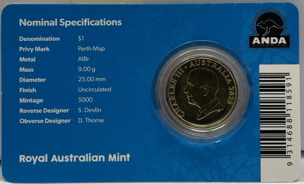 2025 One Dollar Mob of Roos Perth Money Expo Privy Mark