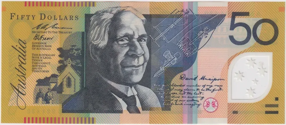 1996 $50 Note AA96 First Prefix Fraser/Evans R516bF Ex NPA Folder