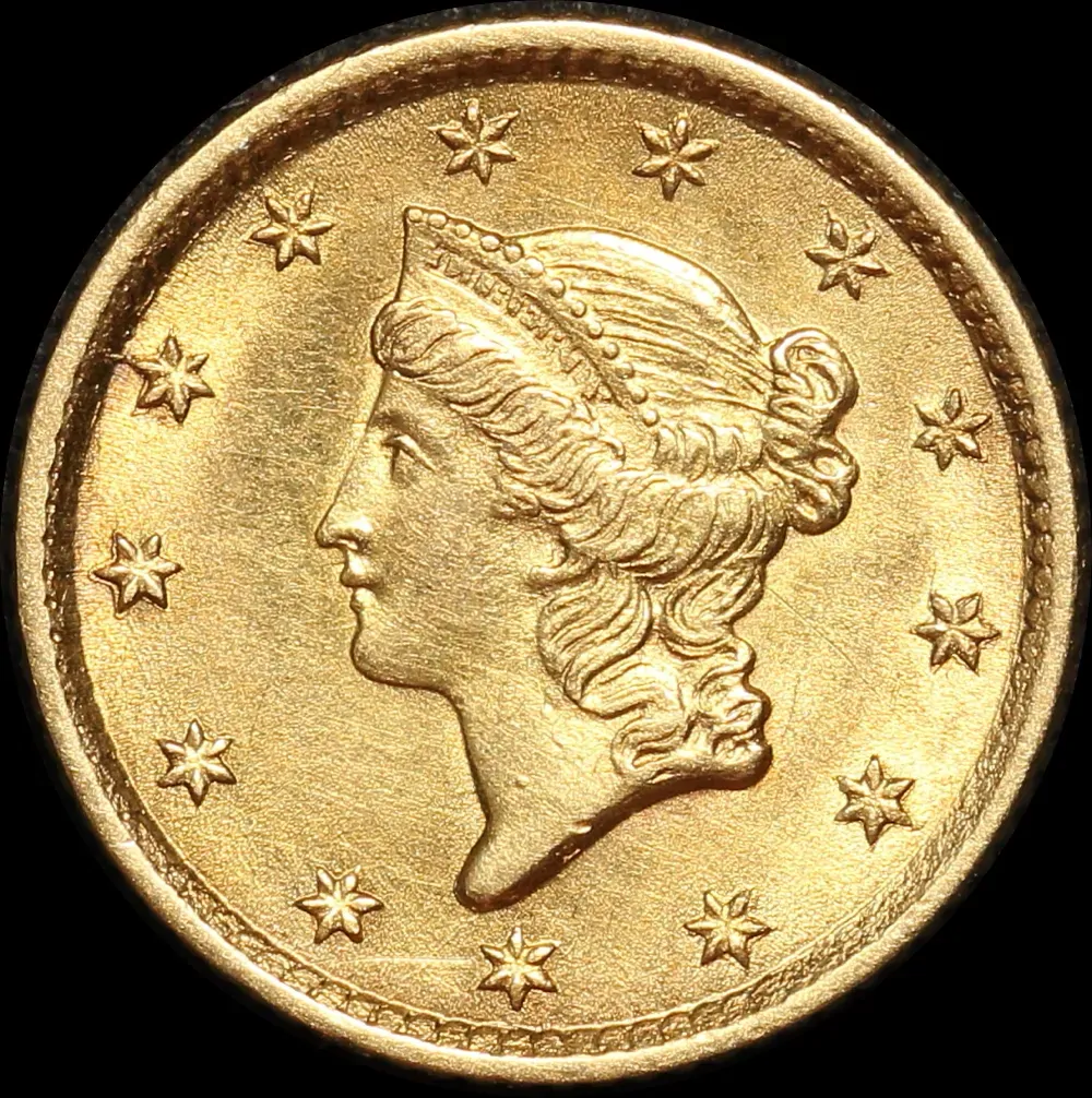 United States 1854 Gold Liberty Head Gold Dollar KM#73 Uncirculated product image