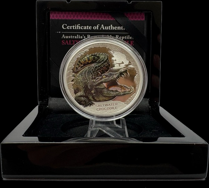 Tuvalu 2017 Silver 1oz Proof Remarkable Reptiles - Saltwater Crocodile product image