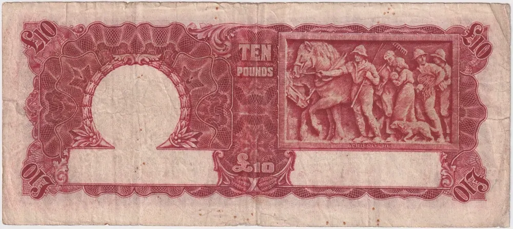 1940 Ten Pound Sheehan/McFarlane V/3 1st Prefix R58f Very Good