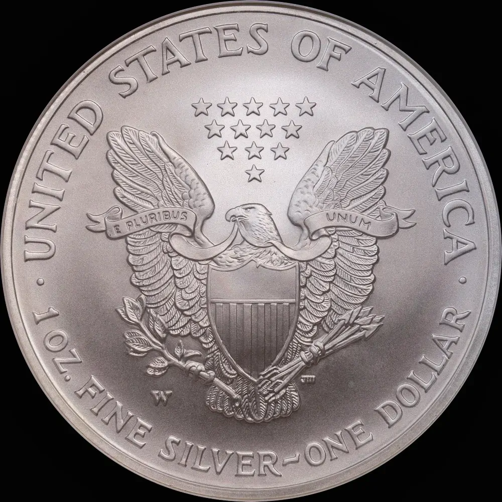 United States 2008-W Silver 1oz Eagle 2007 Reverse Error NGC MS69 product image