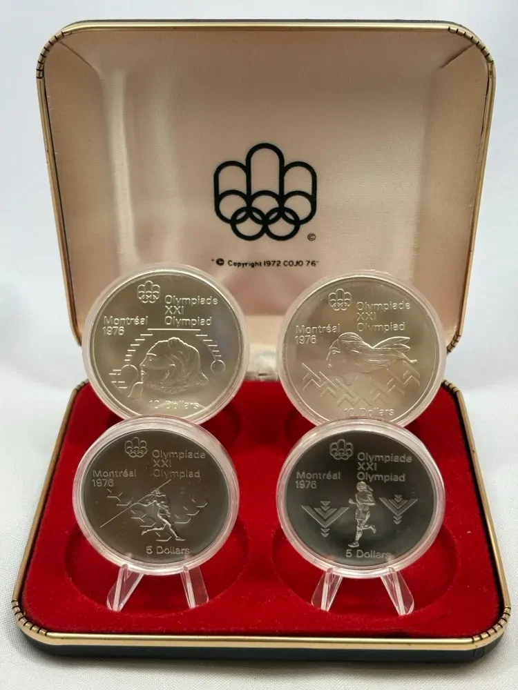 Canada 1973 - 1976 Set of 28 Silver Unc $5 and $10 Coins Montreal Olympics
