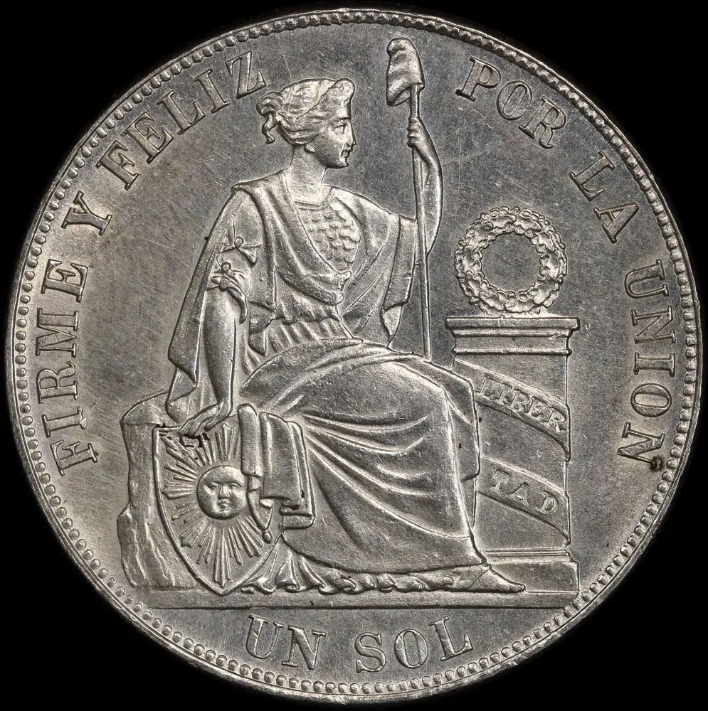 Peru 1885 Silver Sol KM#196.22 Uncirculated product image