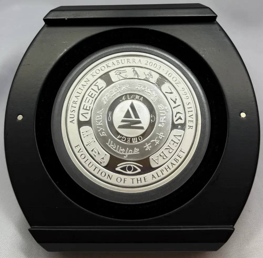 2003 Silver 10oz Proof Coin - Evolution of the Alphabet product image