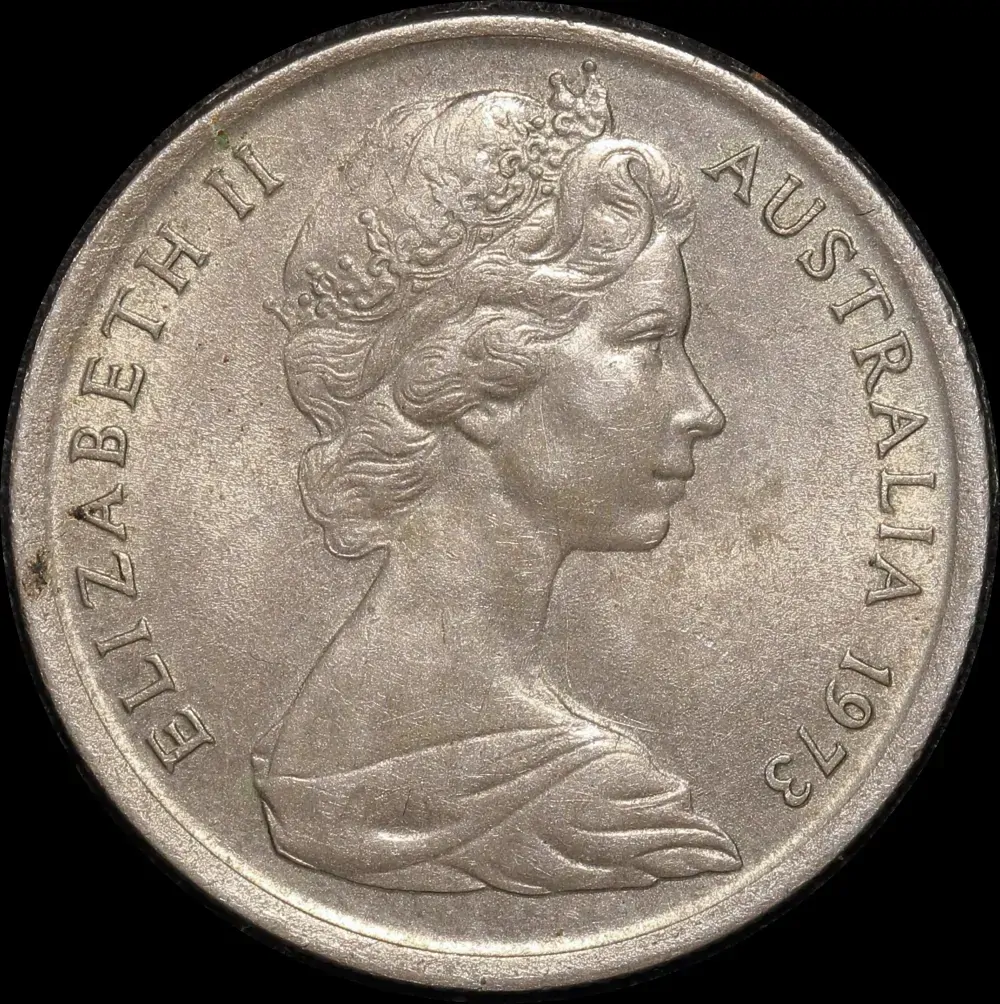 1973 5 Cents Split Planchet Error (Obverse) Toned Uncirculated