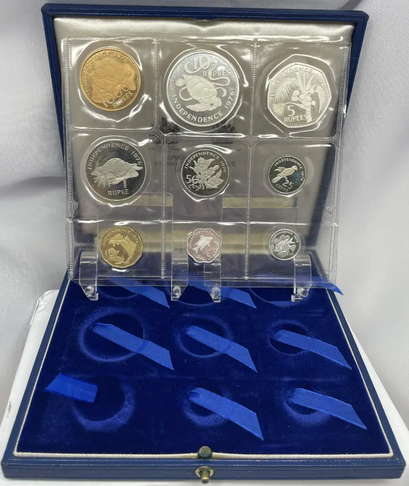 Seychelles 1976 Proof Coin Set inc Gold 1000 Rupees product image