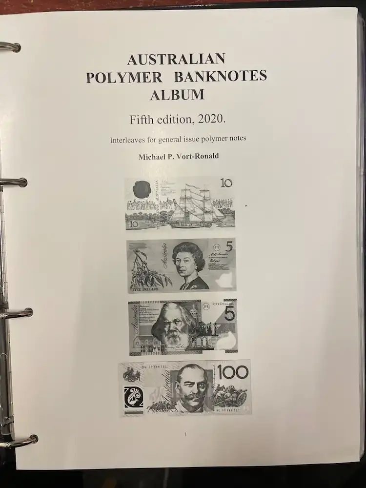 Custom Album for A Type Set of Polymer Decimal Notes