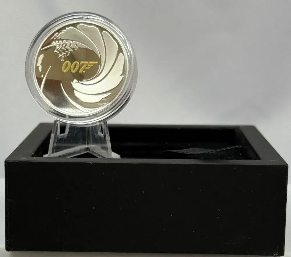 Tuvalu 20201 Silver One Ounce High Relief Proof James Bond 007  product image