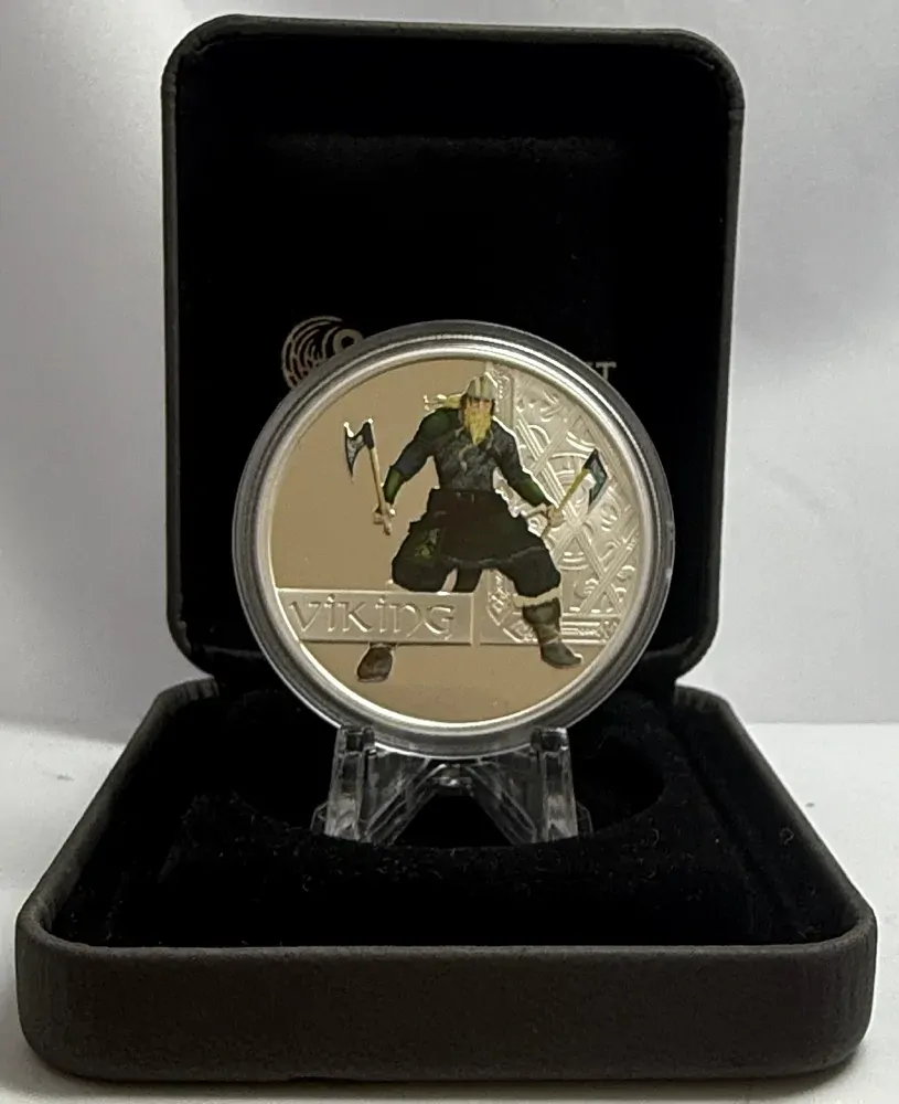 Tuvalu 2010 Silver 1 Dollar Proof Coin Great Warriors Viking product image