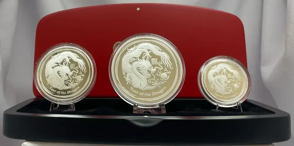 2012 Silver 3 Coin Proof Set Lunar Year of the Dragon product image