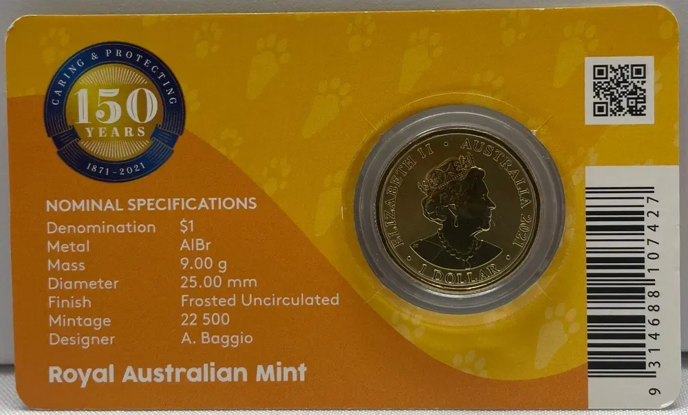 2021 1 Dollar Uncirculated Coin RSPCA Guinea Pig product image
