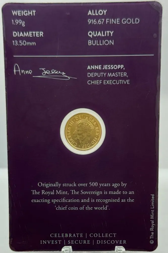 Great Britain 2023 Gold Quarter Sovereign Charles III Uncirculated Coronation product image