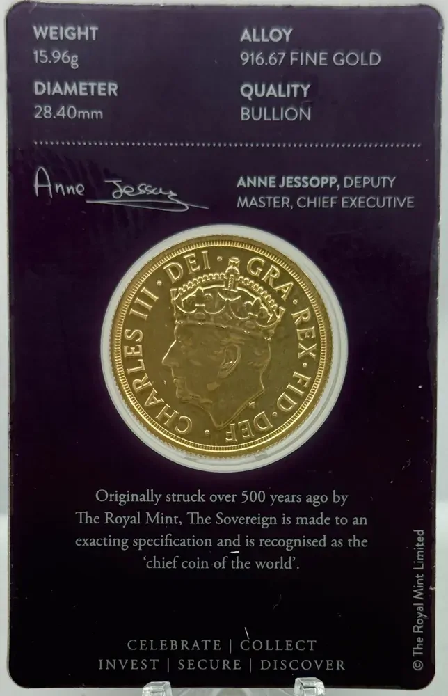 Great Britain 2023 Gold Double Sovereign Charles III Uncirculated Coronation product image