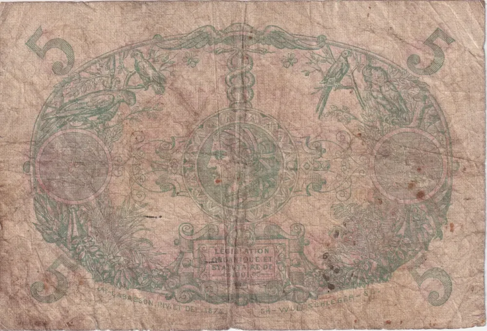 Martinique 1934 5 Francs P# 6 Very Good product image